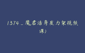 1374_魔君活身发力架视频课)
