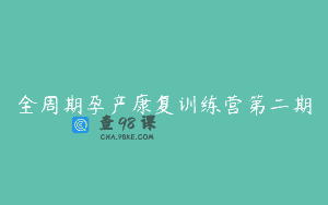 全周期孕产康复训练营第二期
