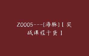 Z0005---[海豚]【实战课程干货】
