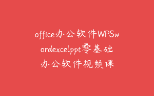 office办公软件WPSwordexcelppt零基础办公软件视频课