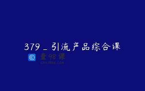379_引流产品综合课