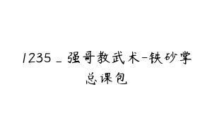 1235_强哥教武术-铁砂掌总课包