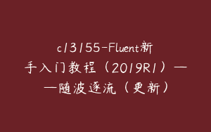 c13155-Fluent新手入门教程（2019R1）——随波逐流（更新）