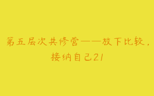 第五层次共修营——放下比较，接纳自己21