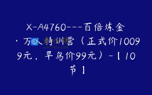 X-A4760---百倍炼金·万人特训营（正式价10099元，早鸟价99元）-【10节】
