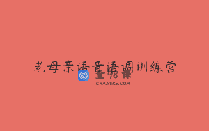 老母亲语音语调训练营