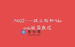 A402---独立站和Adwords极简教程