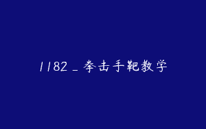 1182_拳击手靶教学