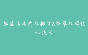 加盟店炸肉炸排骨&香草炸鸡核心技术