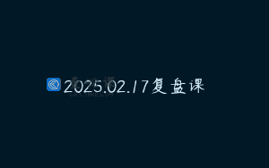 2025.02.17复盘课