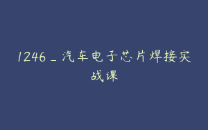 1246_汽车电子芯片焊接实战课