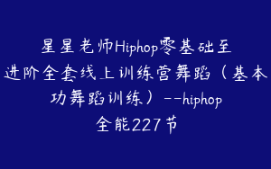星星老师Hiphop零基础至进阶全套线上训练营舞蹈（基本功舞蹈训练）--hiphop全能227节