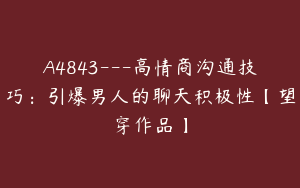 A4843---高情商沟通技巧：引爆男人的聊天积极性【望穿作品】