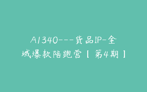 A1340—货品IP-全域爆款陪跑营【第4期】