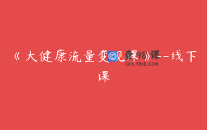 《大健康流量变现课》--线下课