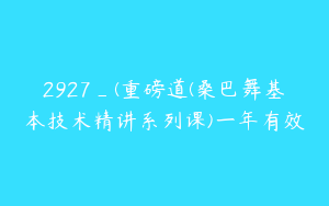 2927_(重磅道(桑巴舞基本技术精讲系列课)一年有效