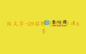 陈文学-09招聘问题必学课6节