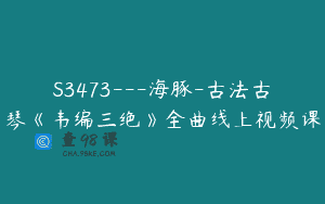 S3473—海豚-古法古琴《韦编三绝》全曲线上视频课
