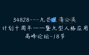 34828---九芒星蒲公英计划十周年——暨九型人格应用高峰论坛-18节