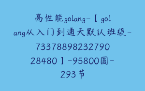 高性能golang-【golang从入门到通天默认班级-7337889823279028480】-95800圆-293节