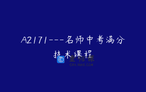 A2171—名师中考满分技术课程