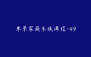 单亲家庭系统课程-49
