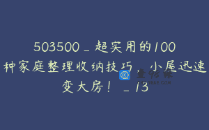 503500_超实用的100种家庭整理收纳技巧，小屋迅速变大房！_13