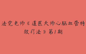 法觉老师《道医天师心脑血管特效疗法》第1期
