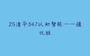 25清华347认知智能——强化班