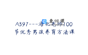 A397---海北老师100节优秀男孩养育方法课
