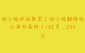 杨小杨烘焙教室【杨小杨翻糖站立异形蛋糕】182节_299.0