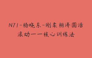 N71-杨晓东-刚柔相济圆活滚动一一核心训练法