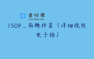1509_麻辣拌菜（详细视频电子档）