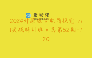 2024升级版《电商视觉-AI实战特训班》总第52期-120