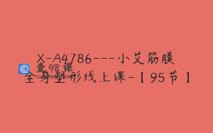 X-A4786---小艾筋膜全身塑形线上课-【95节】