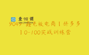 9049-鑫老板电商【拼多多】0-100实战训练营