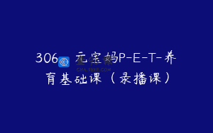 306_元宝妈P-E-T-养育基础课（录播课）