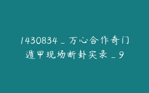1430834_万心合作奇门遁甲现场断卦实录_9