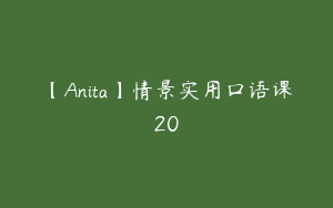【Anita】情景实用口语课20