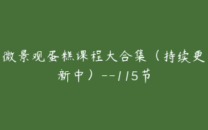 微景观蛋糕课程大合集（持续更新中）--115节