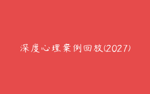 深度心理案例回放(2027)
