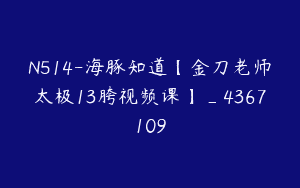N514-海豚知道【金刀老师太极13胯视频课】_4367109