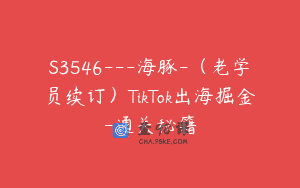 S3546—海豚-（老学员续订）TikTok出海掘金-通关秘籍