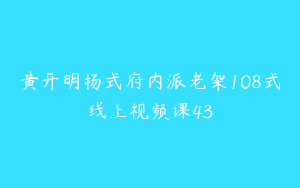 黄开明杨式府内派老架108式线上视频课43