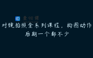 对镜拍照全系列课程，构图动作后期一个都不少