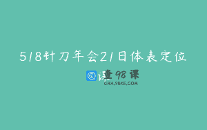 518针刀年会21日体表定位课