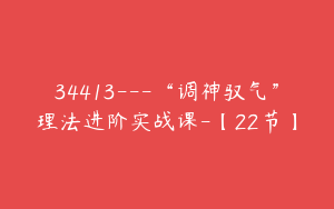 34413---“调神驭气”理法进阶实战课-【22节】