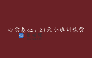 心念基础：21天小班训练营