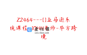 Z2464---[]亚马逊系统课程-JOHN老师-毕方跨境