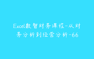 Excel数智财务课程-从财务分析到经营分析-66